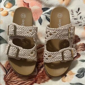 Cat & Jack Braided Double-Buckle Slide Sandals - Pale Pink